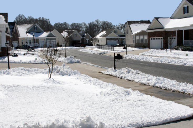 Snow in front